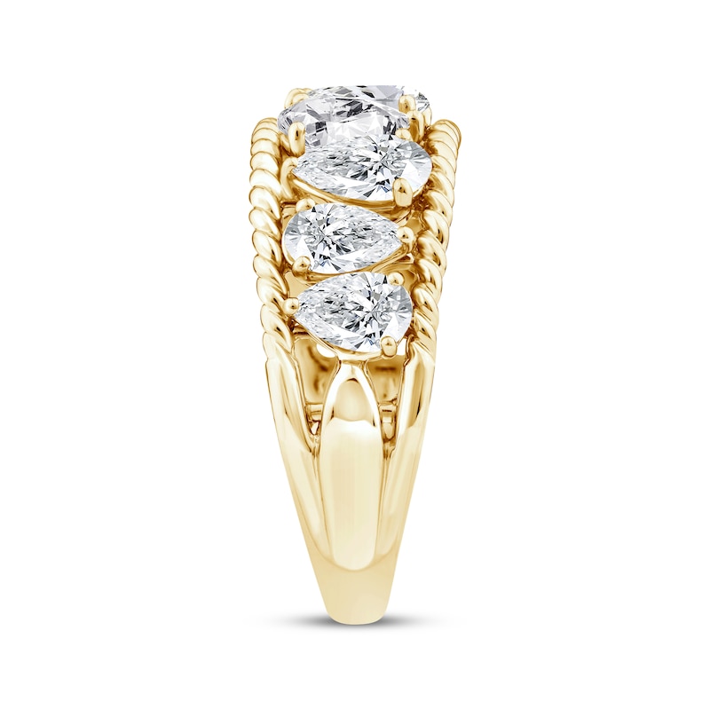 Threads of Love Pear-Shaped Lab-Created Diamond Anniversary Ring 2 ct tw 14K Yellow Gold