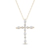 Thumbnail Image 0 of Lab-Created Diamonds by KAY Marquise & Round-Cut Cross Necklace 3/4 ct tw 10K Yellow Gold 18"