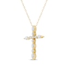 Thumbnail Image 1 of Lab-Created Diamonds by KAY Marquise & Round-Cut Cross Necklace 3/4 ct tw 10K Yellow Gold 18"