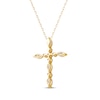 Thumbnail Image 2 of Lab-Created Diamonds by KAY Marquise & Round-Cut Cross Necklace 3/4 ct tw 10K Yellow Gold 18"