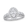 Thumbnail Image 0 of Multi-Diamond Oval Frame Engagement Ring 1 ct tw 14K White Gold
