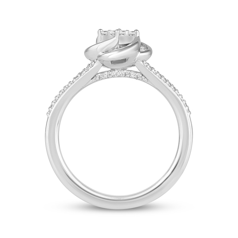 Hallmark Diamonds One Love Swirl Knot Ring 3/8 ct tw Sterling SIlver
