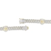Thumbnail Image 2 of Men's Diamond & Lab-Created Ruby Lion Curb Chain Bracelet 1 ct tw Round-cut 10K Yellow Gold 8.5"