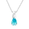 Thumbnail Image 1 of Pear-Shaped Swiss Blue Topaz & White Lab-Created Sapphire Twist Gift Set Sterling Silver