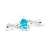 Thumbnail Image 2 of Pear-Shaped Swiss Blue Topaz & White Lab-Created Sapphire Twist Gift Set Sterling Silver