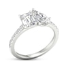 Thumbnail Image 1 of Toi et Moi Emerald-Cut & Pear-Shaped Lab-Created Diamond Engagement ring 2-1/4 ct tw 14K White Gold