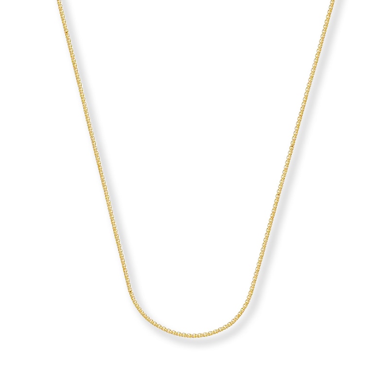 Solid Wheat Chain Necklace 14K Yellow Gold 18"