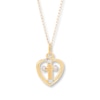 Thumbnail Image 0 of Children's Heart Cross Necklace 14K Yellow Gold 13"