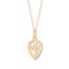 Thumbnail Image 2 of Children's Heart Cross Necklace 14K Yellow Gold 13"