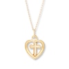 Thumbnail Image 3 of Children's Heart Cross Necklace 14K Yellow Gold 13"