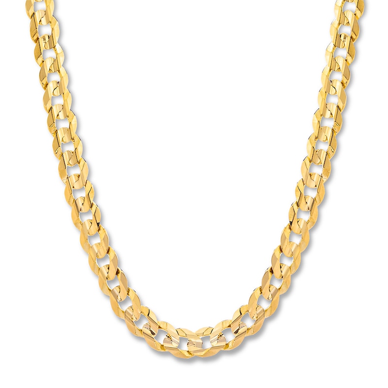 Solid Miami Cuban Curb Necklace 10K Yellow Gold 24"