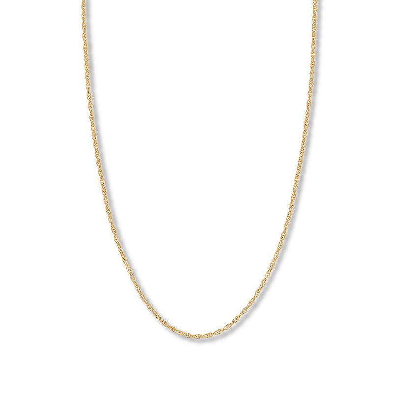 Hollow Double Rope Chain 14K Yellow Gold 16"