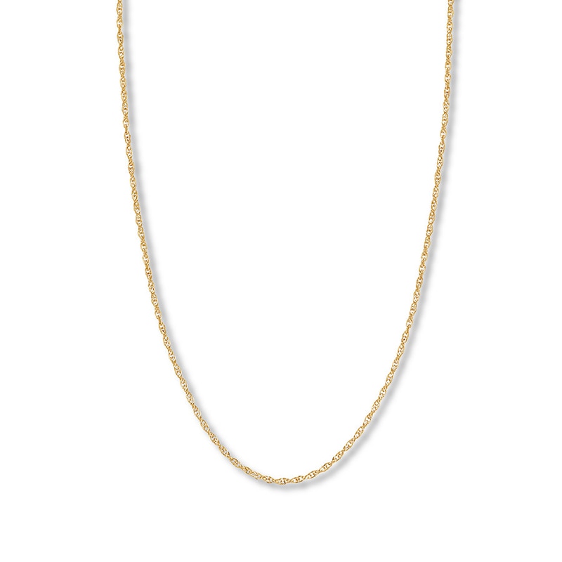 Hollow Double Rope Chain 14K Yellow Gold 18"