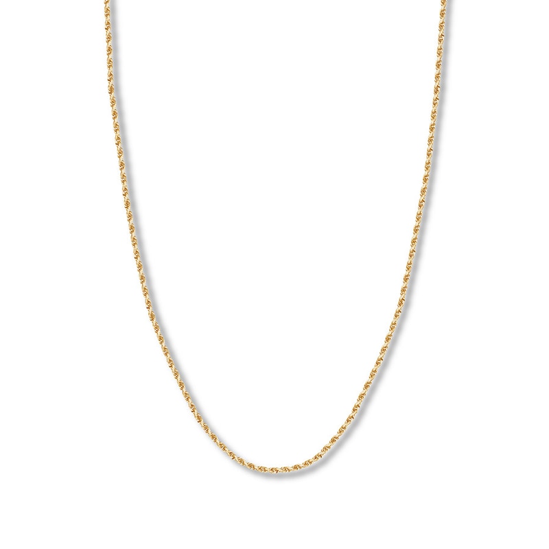 16" Textured Solid Rope Chain 14K Yellow Gold