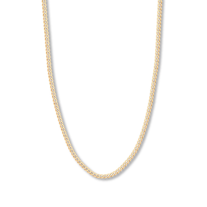 24" Solid Curb Chain 14K Yellow Gold Appx. 4.4mm