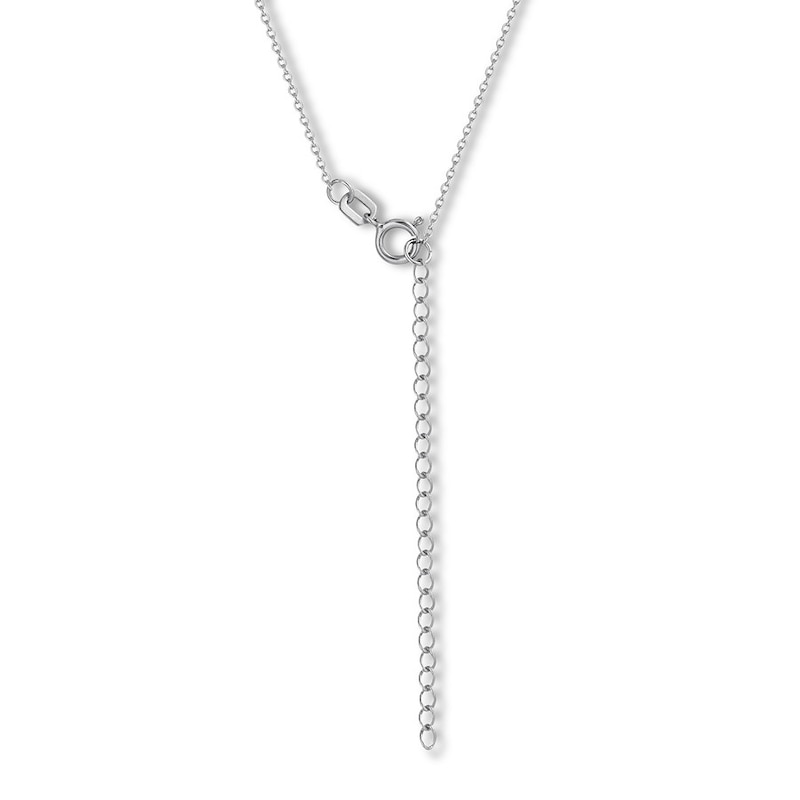 13" Adjustable Children's Solid Cable Chain 14K White Gold Appx .7mm