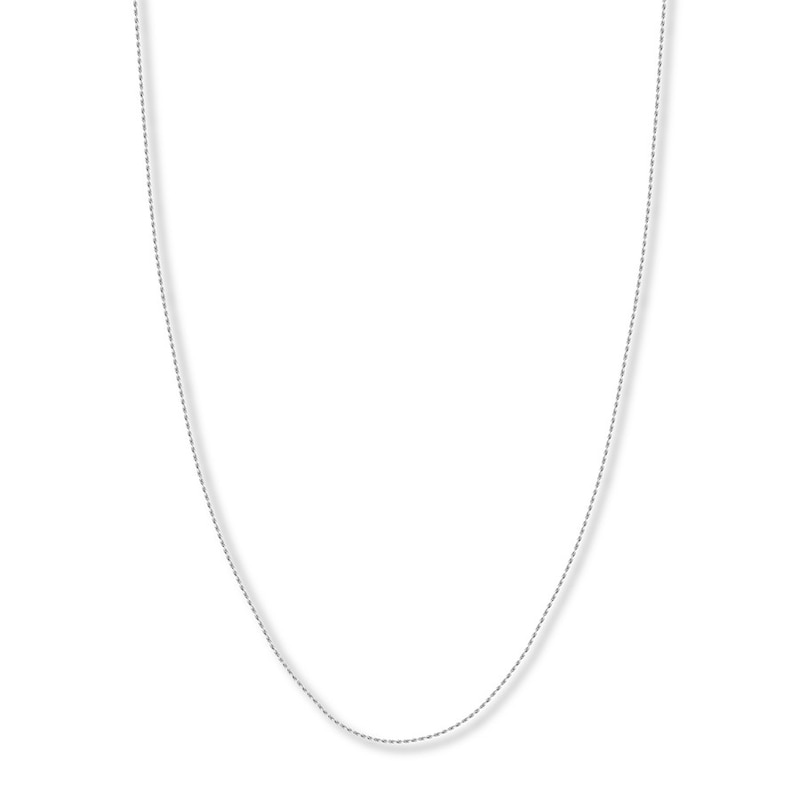 Adjustable 22" Solid Rope Chain 14K White Gold Appx. 1.05mm