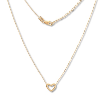 Heart Necklace 14K Yellow Gold 16"-18" Adjustable | Kay
