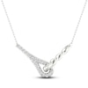 Thumbnail Image 0 of Love + Be Loved Diamond Necklace 1/6 ct tw 10K White Gold 18"