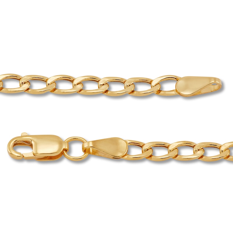 Hollow Children's Curb Chain Necklace 14K Yellow Gold 13"