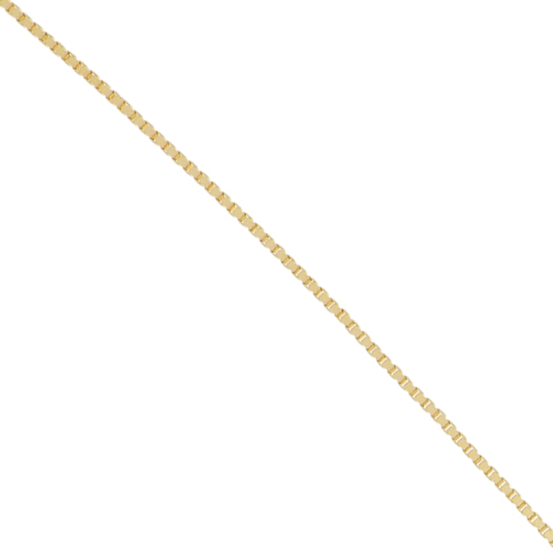 Hollow Square Box Chain Necklace 14K Yellow Gold 20"