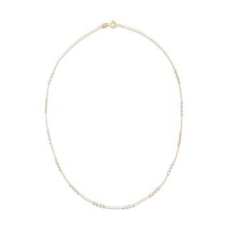Beaded Chain Necklace 10K Yellow Gold 17