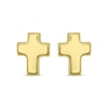 Thumbnail Image 1 of Children's Puffed Cross Stud Earrings 14K Yellow Gold