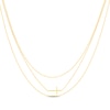 Thumbnail Image 0 of Three-Strand Sideways Cross Necklace 14K Yellow Gold 18"