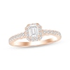 Thumbnail Image 0 of Linked Always Emerald-Cut Diamond Halo Engagement Ring 1 ct tw 14K Rose Gold