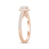 Thumbnail Image 1 of Linked Always Emerald-Cut Diamond Halo Engagement Ring 1 ct tw 14K Rose Gold