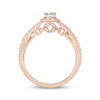 Thumbnail Image 2 of Linked Always Emerald-Cut Diamond Halo Engagement Ring 1 ct tw 14K Rose Gold