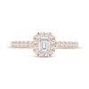 Thumbnail Image 3 of Linked Always Emerald-Cut Diamond Halo Engagement Ring 1 ct tw 14K Rose Gold