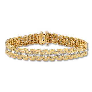 diamond 10k tw bracelet ct yellow gold kay mens bracelets