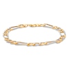 Thumbnail Image 0 of Semi-Solid Figaro Chain Bracelet 10K Two-Tone Gold 8.5"