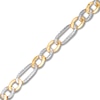 Thumbnail Image 1 of Semi-Solid Figaro Chain Bracelet 10K Two-Tone Gold 8.5"