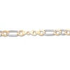 Thumbnail Image 2 of Semi-Solid Figaro Chain Bracelet 10K Two-Tone Gold 8.5"