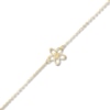 Thumbnail Image 1 of Flower Anklet 10K Yellow Gold 10"