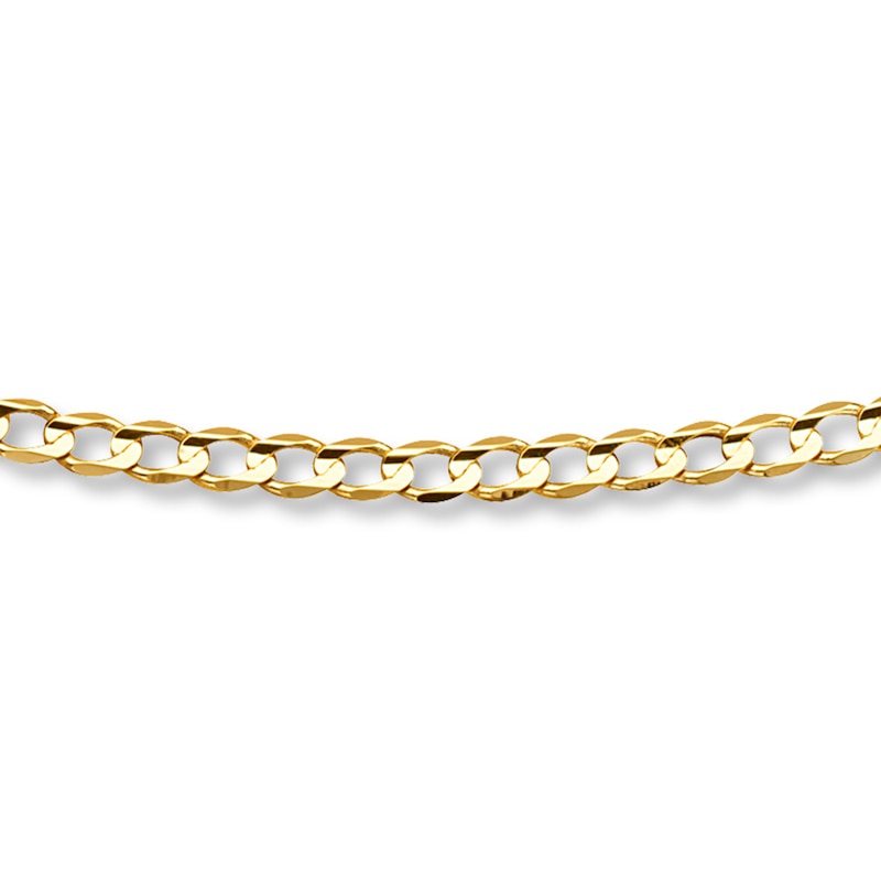 Solid Curb Link Bracelet 10K Yellow Gold 8.5"