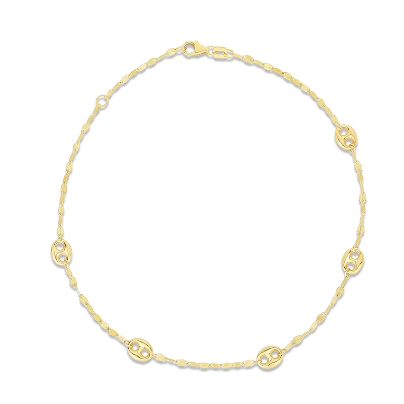 Mariner Chain Anklet 14K Yellow Gold 10"