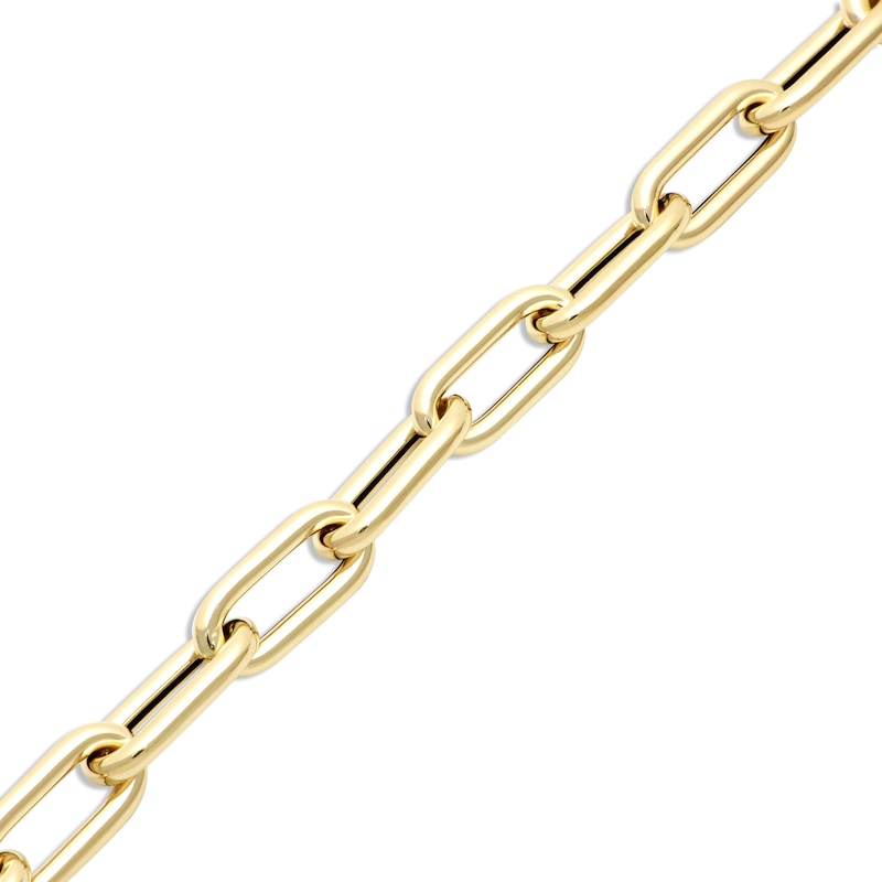 Hollow Paperclip Bracelet 14K Yellow Gold 8"