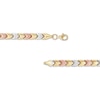 Thumbnail Image 2 of Chevron Link Bracelet Tri-Tone Gold 7.25"