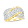 Thumbnail Image 0 of Diamond Multi-Row Crossover Ring 1 ct tw 10K Yellow Gold