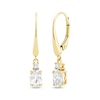 Thumbnail Image 0 of Oval & Round-Cut White Lab-Created Sapphire Dangle Earrings 10K Yellow Gold