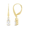 Thumbnail Image 2 of Oval & Round-Cut White Lab-Created Sapphire Dangle Earrings 10K Yellow Gold