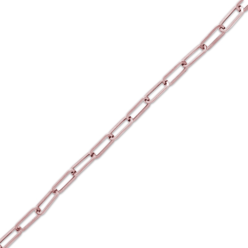 Hollow Paperclip Chain Bracelet 5.5mm 10K Rose Gold 7.5"