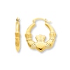 Thumbnail Image 0 of Claddagh Hoop Earrings 14K Yellow Gold