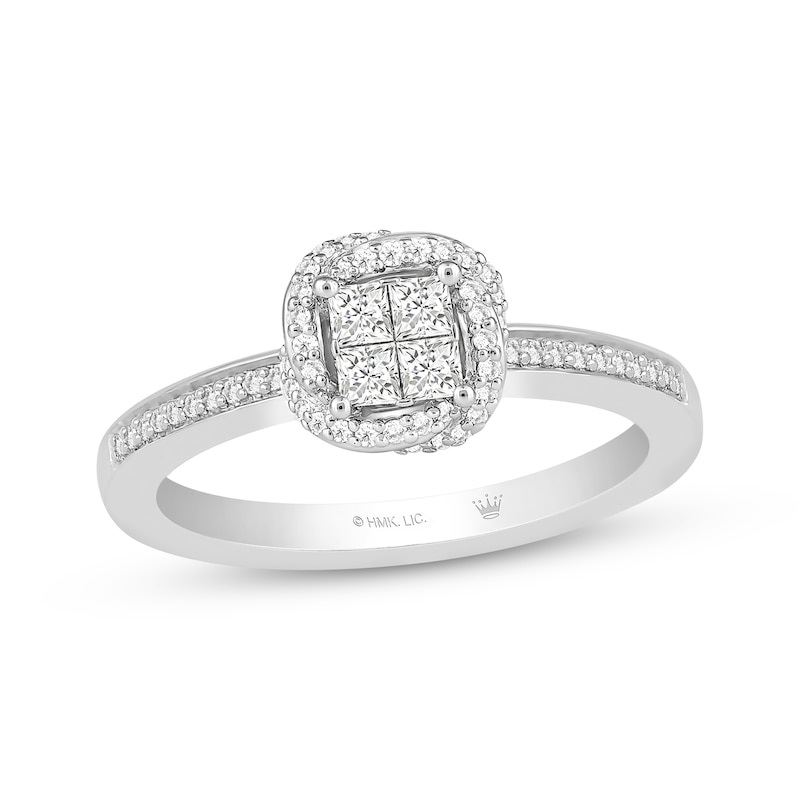 Hallmark Diamonds One Love Framed Quad Ring 1/3 ct tw Sterling SIlver