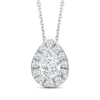 Thumbnail Image 0 of Lab-Created Diamonds by KAY Pear-Shaped & Round-Cut Teardrop Necklace 1/2 ct tw 10K White Gold 18"