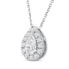 Thumbnail Image 1 of Lab-Created Diamonds by KAY Pear-Shaped & Round-Cut Teardrop Necklace 1/2 ct tw 10K White Gold 18"