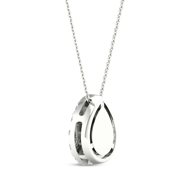 Lab-Created Diamonds by KAY Pear-Shaped & Round-Cut Teardrop Necklace 1/2 ct tw 10K White Gold 18"